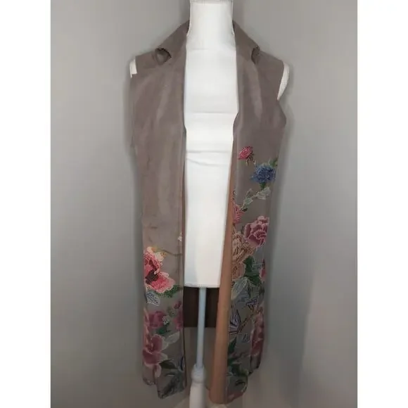 Anthropologie Solitaire floral boho LG sleeveless vest - Picture 2 of 10